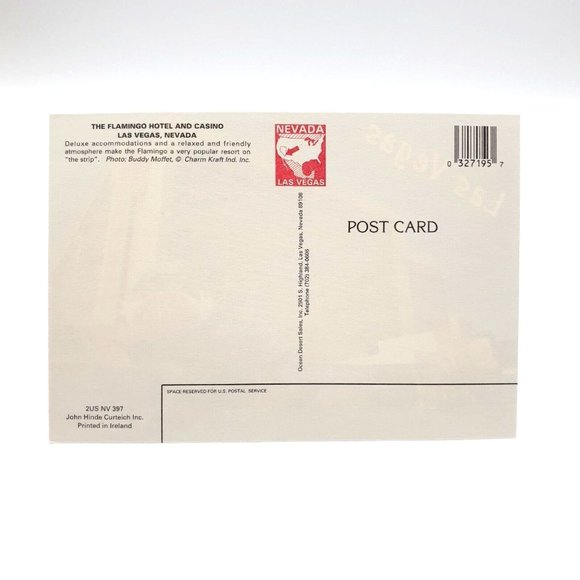 Vintage Flamingo Las Vegas Hotel & Casino Postcard Printed In Ireland Unused Col - Picture 2 of 2